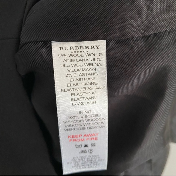 Burberry London Black Pleated Classic Wool Sleeveless Preppy Midi Dress Size 10 - Picture 7 of 8